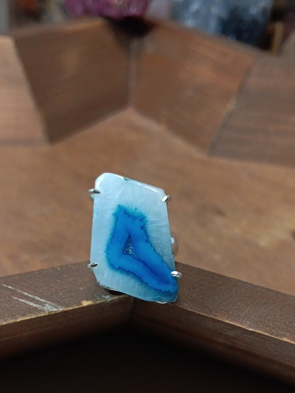 Blue Agate Statement Ring - Women Jewelry